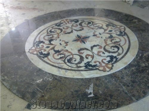 Marble Waterjet Pattern, Floor Medallions