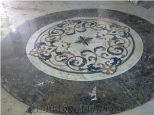 Marble Waterjet Pattern, Floor Medallions