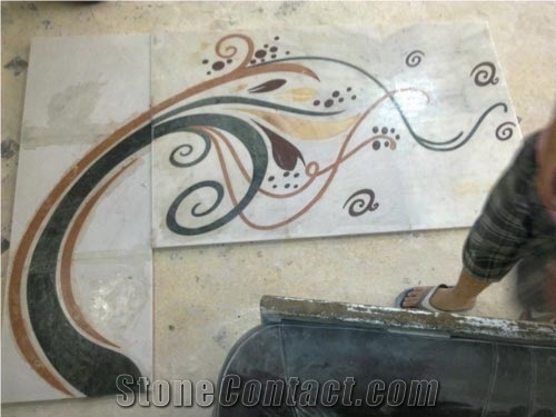 Marble Waterjet Pattern, Floor Medallions