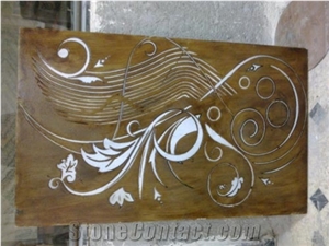 Marble Waterjet Pattern, Floor Medallions