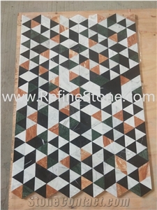 Bathroom Shower Floor Mesh Backed Mosaic Tiles in Marble