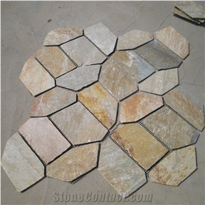 Chinese Yellow Slate Quartzite Paving Stones Patterns