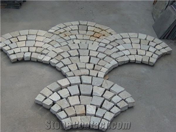 Chinese Yellow Slate Quartzite Paving Stones Patterns