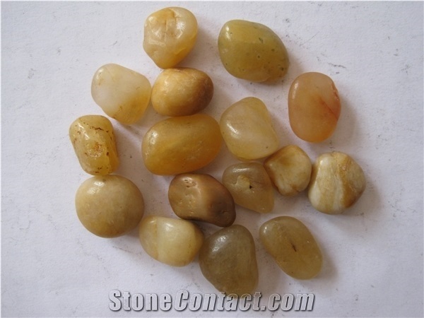 Factory Supply Decorative Polished Yellow River Pebbles