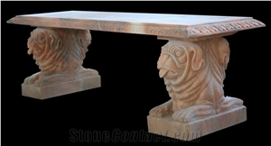 High Quality Outdoor Decorative Park Red Marble Bench