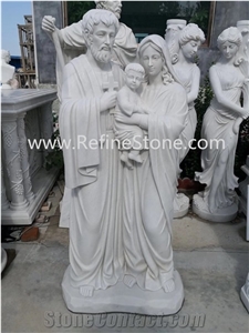 Life-Size Blessed Virgin Mary With Baby Jesus Statue Marble