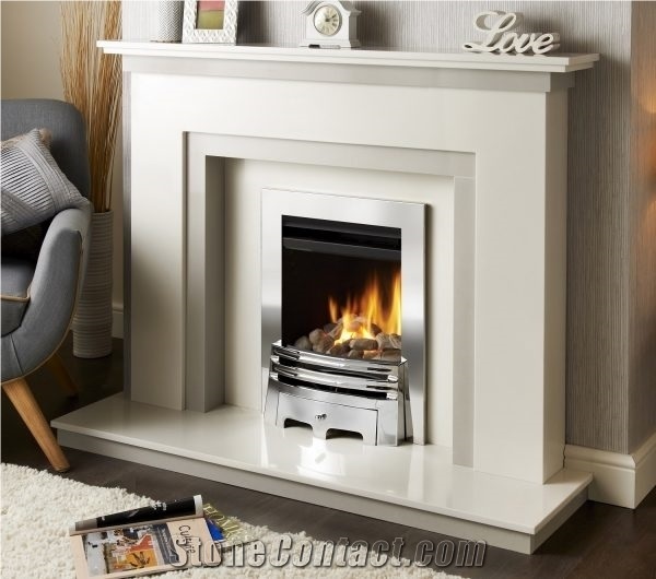 Uk Design White Limestone Fireplace and Surrounds Mantels