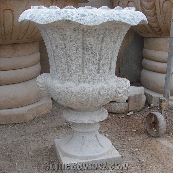 White Marble Flower Pots and Carving Marble Flower Stand