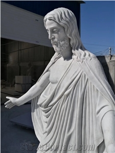White Marble Virgin Mary Hand Carved Garden Statues
