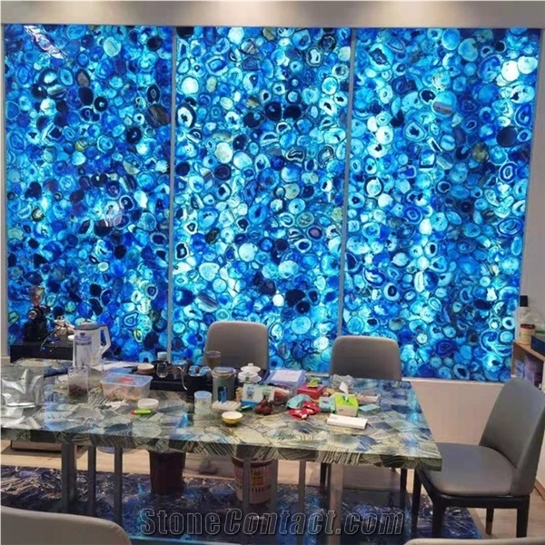 Wholesale Well Polished Wholesale Blue Agate For Countertops