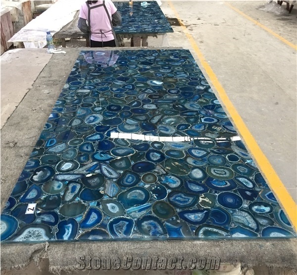 Wholesale Well Polished Wholesale Blue Agate For Countertops