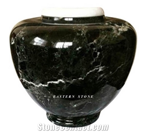 Black Marble Stone Ash Urn, Funeral Urn, Black Zebra Marble Cremation Urn