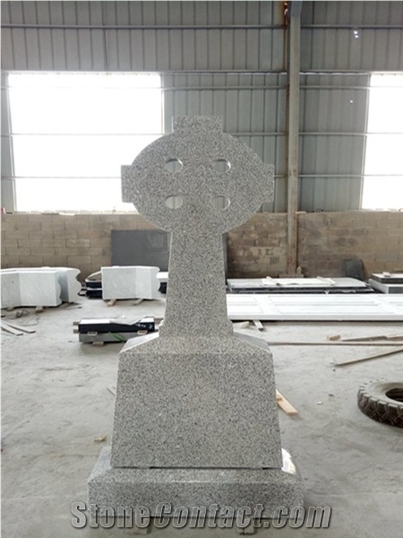 G603 Grey Granite Cross Celtic Upright Monuments