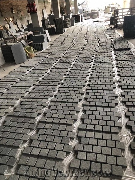 New G684 Black Pearl Granite Cobblestone Paving Sets