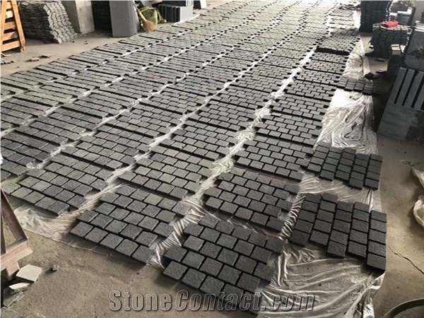 New G684 Black Pearl Granite Cobblestone Paving Sets