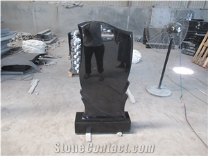 Russia Style Absolute Black Granite Grave Monument
