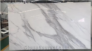 Book Match Nano Bianco Calacatta White Glass Marble Slabs