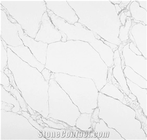 Calacatta White Quartz Engineered Stone Slabs for Countertop