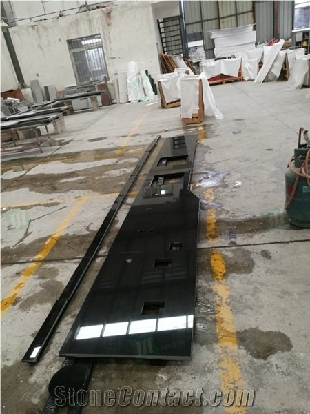 Chinese Absolute Black Granite Customized Kitchen Countertop