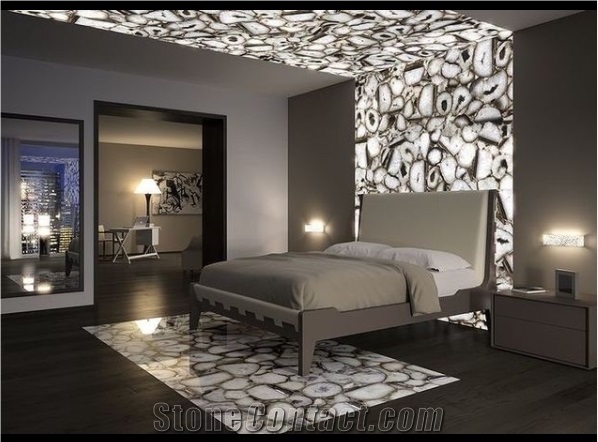Crystal Nature Yellow Agate Gemstone Backlit Slabs Tile Tops