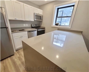 Fossil Gray Pietra Grey Quartz Stone Island Table Countertop