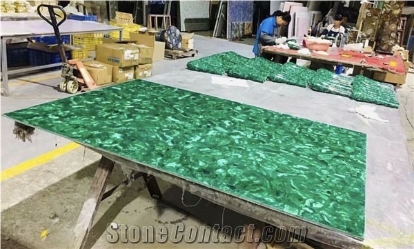 Green Malachite Gemstone Semi Precious Jade Tile Slab Panel