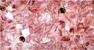 High-End Luxury Pink Semiprecious Stone Slabs and Tiles