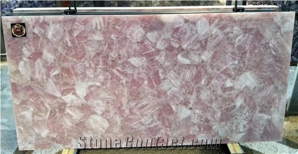 High-End Luxury Pink Semiprecious Stone Slabs and Tiles