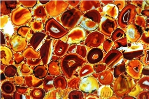 Luxury Decoration Gem Stone Red Agate Wall Panel and Tiles