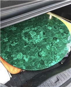 Luxury Green Marble Malachite Semiprecious Gemstone Tops