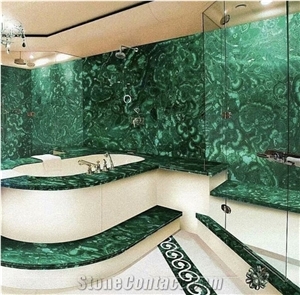 Luxury Green Marble Malachite Semiprecious Gemstone Tops