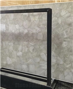Natural Stone Backlit White Gemstone Dining Table