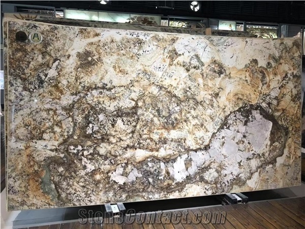 Professional Biggest Factory Golden Beach Granite Slab
