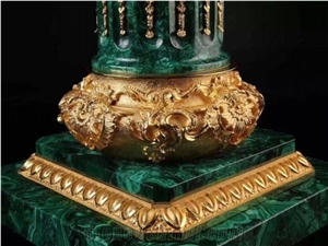 Semiprecious Gem Stone Green Malachite Panels Luxury Decor