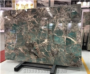 Amazon Green Quartzite Luxury Kitchen Model Countertops