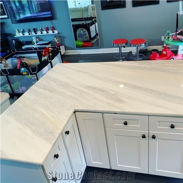 Italy Calacatta Blue Bianco Azul Quartzite Kitchen Countertop