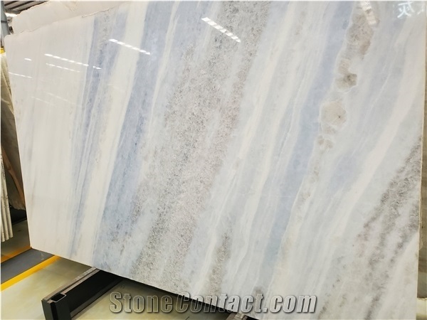 Italy Calacatta Blue Bianco Azul Quartzite Kitchen Countertop