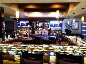 Luxury Gemstone Yellow Agate Semiprecious Bar Top