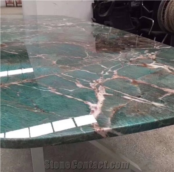 Luxury Polished Amazon Green Quartzite Table Top