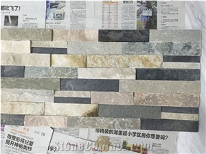 Multicolor Quartzite Cultured Stone Wall Panel Manufactured