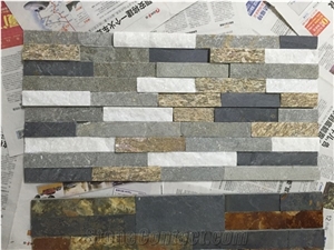 Multicolor Quartzite Cultured Stone Wall Panel Manufactured