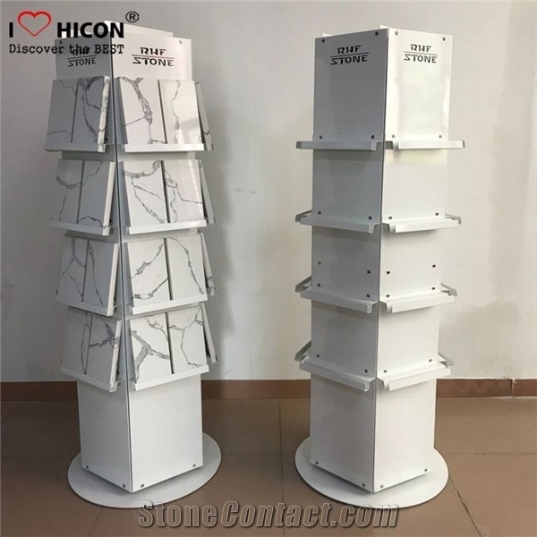 Quartz Stone Spin Tower Display Rack