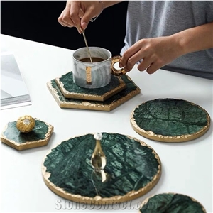 Marble Hexagon Square Round Cup Holder Agate Coaster