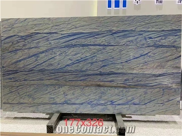 Brazil Azul Macaubas Quartzite Blue Polished Wall Slabs