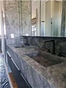 Brazil Victoria Grey Marble Polished Vanity Top