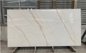 Calacatta Gold Artificial Stone Quartz Polished Slabs &Tiles
