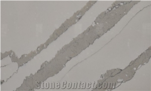 Calacatta White Artificial Stone Quartz Polished Wall Slabs