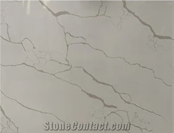 China Calacatta White Artificial Stone Quartz Polished Slabs