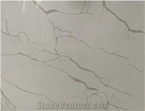 China Calacatta White Artificial Stone Quartz Polished Slabs