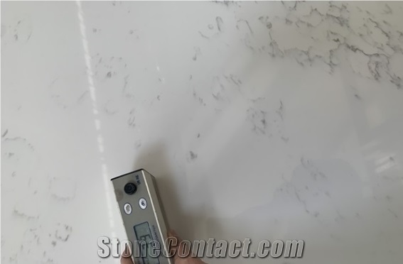 China Calacatta White Artificial Stone Quartz Polished Slabs